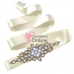 Brau din satin Hand Made Luxury BLT030CC cu Crystale aplicate pentru rochie de mireasa